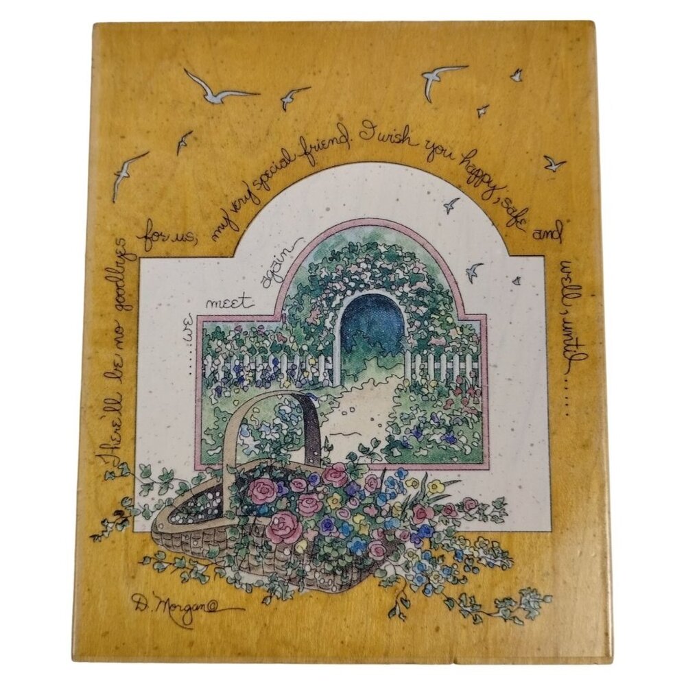 Stamps Happen Until We Meet Again Large 6 Inch Rubber Stamp